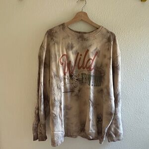 Cowboy Mickey Mouse Tie Dye Crewneck Sweatshirt - XL